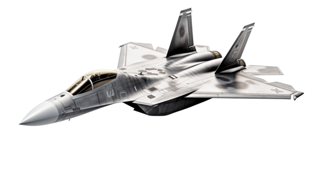 Sleek Fighter Jet Design Against transparent  Background Military Aviation Technology