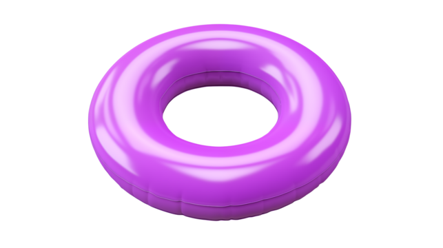Purple Inflatable Ring Summer Pool Floatation Device