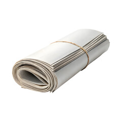 Roll of newspapers on a transparent background