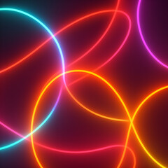 Obraz premium Simple, bright neon strips for a brilliant, eye-catching background. 