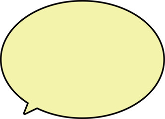 縁が黒く、中が黄色の楕円形のシンプルなふきだし。使いやすい。