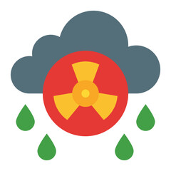 Acid rain icon. Environmental damage. Polluted clouds and acidic rainfall