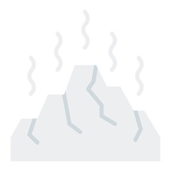 Iceberg melting icon. Climate change. Polar ice loss and sea rise