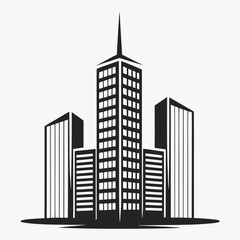 Fototapeta premium Modern Black Building Logo Icon for Real Estate and Construction Business Design 