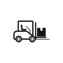 Efficient Warehouse Operations Forklift and Package Handling Icon