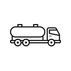 Tanker Truck Transportation Icon, Logistics Symbol, Fuel Delivery Vehicle Illustration