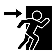 Emergency Exit  Icon Element For Design	