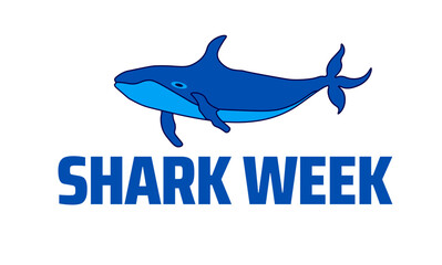 Shark Week banner or poster design template. observed every year in july. Holiday concept. Use to any Template, card, poster, placard, template.