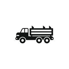 Heavy Duty Logging Truck Icon Transportation and Forestry