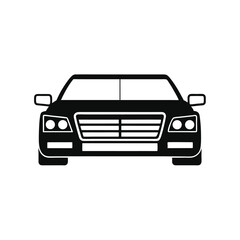 Naklejka premium Elegant Car Front View A Simple Icon Design for Automotive Graphics