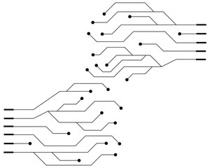 Abstract background electronic printed circuit board, with dot and connection line.