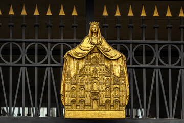 Golden Sculpture of the Virgin Protecting the Milan Cathedral