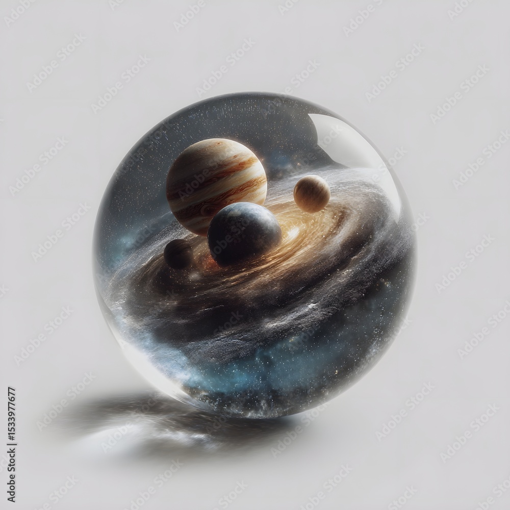 Poster planetary orbits within a transparent sphere