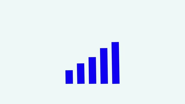 Business growth concept in graph chart showing marketing sales profit increasing to future target. business graph success animation arrow on black background.