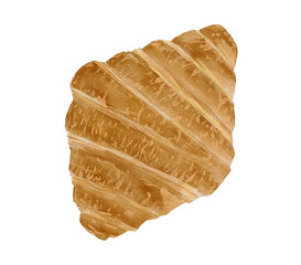 watercolour illustration of croissant 