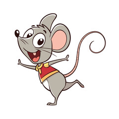 Happy dancing mouse vector art. Adobe Illustrator Artwork