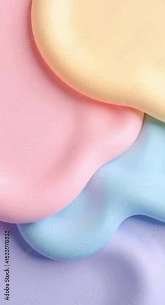 Poster pastel colored abstract background with smooth rounded shapes and soft lighting