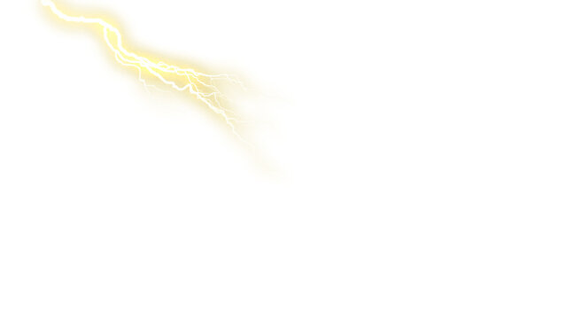 thunderbolt lightening strike on transparent background.