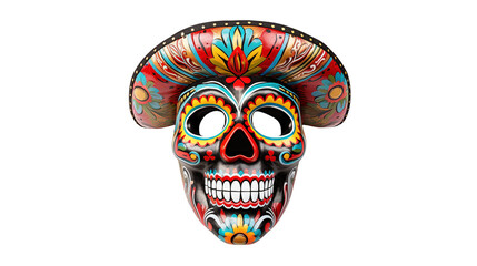 Vibrant Sugar Skull Mask Dia de los Muertos Festive Design