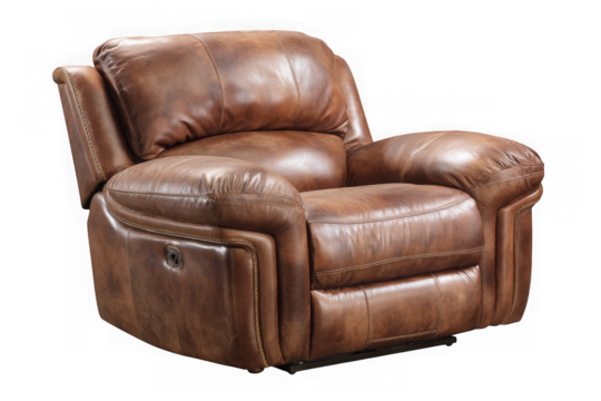 Comfortable Brown Leather Recliner Chair
