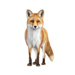 Fototapeta premium Red Fox Standing Alertly Outdoors