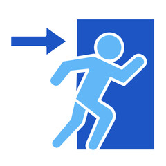 Emergency Exit  Icon Element For Design	