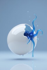 blue tentacle emerging from a broken egg