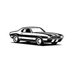 Naklejka premium Classic Muscle Car Illustration Vintage Automotive Design