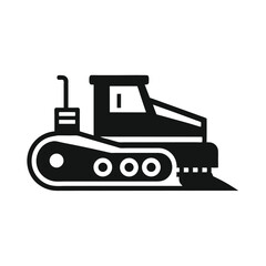 Powerful Tractor Icon Heavy Duty Agricultural Machine Illustration