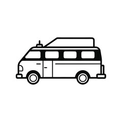 Vintage Camper Van Illustration Retro Travel Van Icon Design