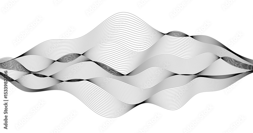 Aufkleber black abstract horizon wave digital frequency track equalizer on empty background vector illustratio
