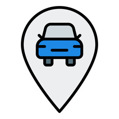 Location icon. Car wash place. GPS pin for auto cleaning service