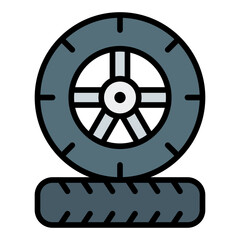 Obraz premium Tire icon. Car wheel symbol. Tire cleaning and detailing concept