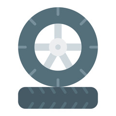 Fototapeta premium Tire icon. Car wheel symbol. Tire cleaning and detailing concept