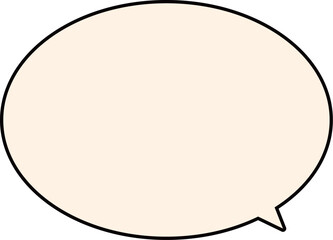 黒縁に薄いピンクの楕円形のシンプルな吹き出し。