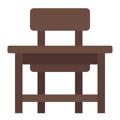 Desk chair icon. Student seating. Office and school furniture