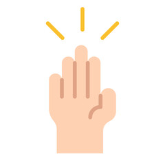 Hand up icon. Student participation symbol. Raise hand in classroom