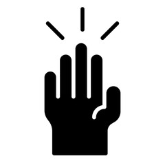 Hand up icon. Student participation symbol. Raise hand in classroom