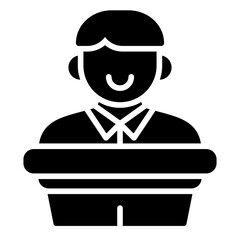 Lecture podium icon. Speaker stand symbol. Teaching and presentation equipment