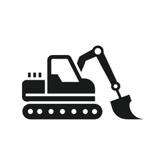 bulldozer vector illustration with transparent background