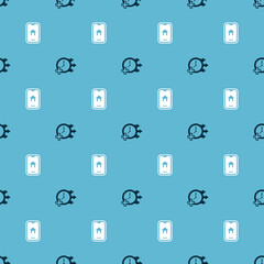 Set Clock and Online real estate on seamless pattern. Vector