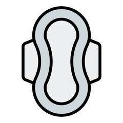 Sanitary napkin icon. Feminine hygiene pad. Menstrual care product