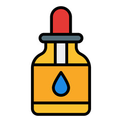 Skincare serum icon. Face treatment dropper. Beauty and skin health