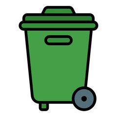 Trash bin icon. Waste container. Garbage disposal and clean city
