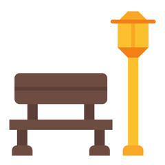 Park icon. Green outdoor space. Public leisure and recreation area