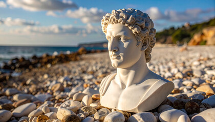 Generated image pebble background, Pebbles on Beach Background