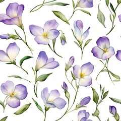 Delicate lavender flowers and foliage pattern.