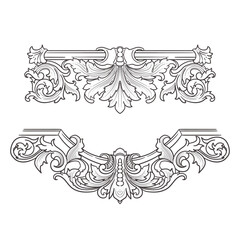 Vector set of vintage baroque ornament
