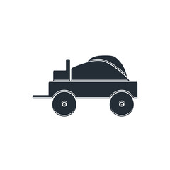 Black Wild west covered wagon icon isolated on white background. Vector