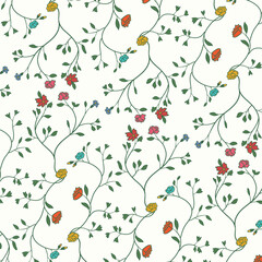 Seamless pattern with flowers ornament
